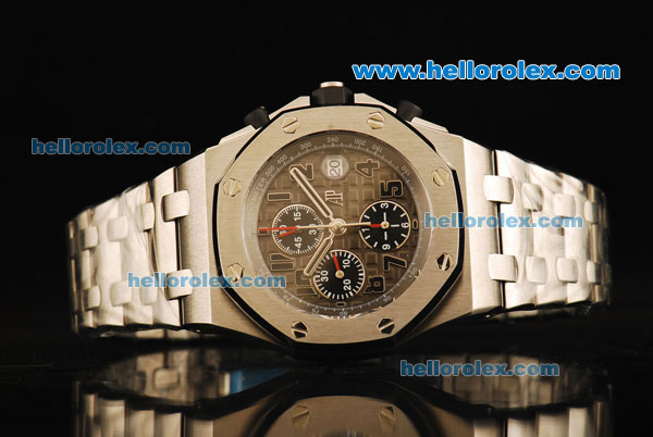 Audemars Piguet Royal Oak Offshore Grey Themes Chronograph Swiss Valjoux 7750 Automatic Movement Full Steel with Grey Dial-Run 12@Sec - Click Image to Close